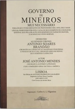 Capa do livro Governo de Mineiros, em tom bege com várias informações dos documentos ali presentes escritas em cor vinho