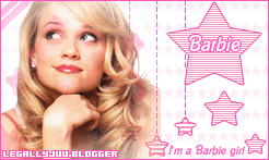 Plakinha feita por Legally Juu da personagem Ell Woods escrita I'm a Barbie Girl in a Barbie World
